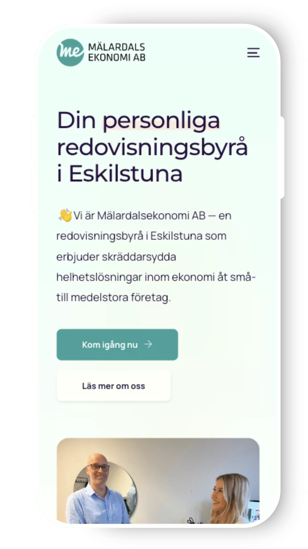 En bild på en hemsida producerad av Agenci, din webbyrå eskilstuna